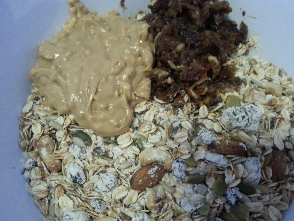  Clean Eating Muesli Bars Recipe: Add wet ingredients in bowl